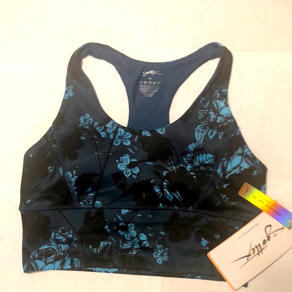 NWT Gottex Studio Blue/Black Sports Bra